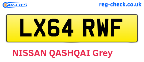 LX64RWF are the vehicle registration plates.