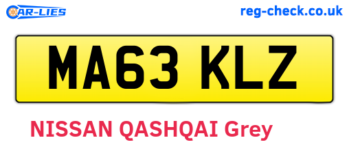 MA63KLZ are the vehicle registration plates.