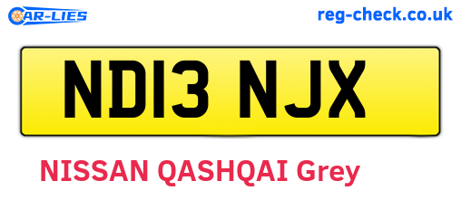 ND13NJX are the vehicle registration plates.