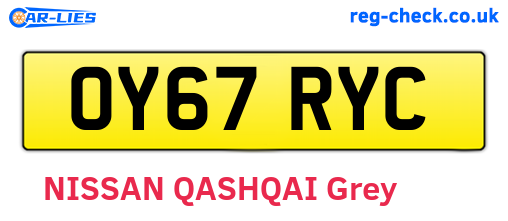 OY67RYC are the vehicle registration plates.