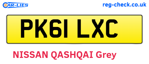 PK61LXC are the vehicle registration plates.