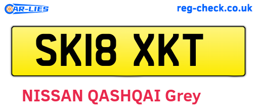 SK18XKT are the vehicle registration plates.
