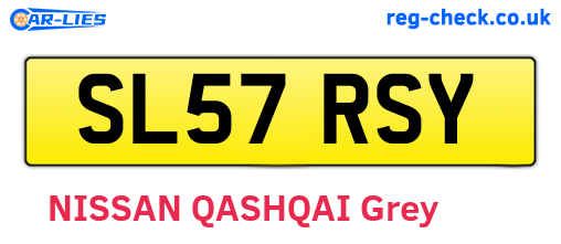 SL57RSY are the vehicle registration plates.