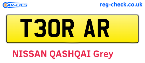 T30RAR are the vehicle registration plates.