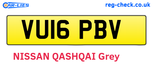 VU16PBV are the vehicle registration plates.