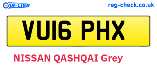 VU16PHX are the vehicle registration plates.