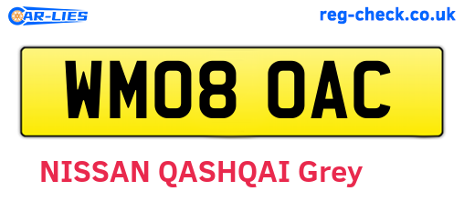 WM08OAC are the vehicle registration plates.