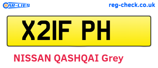 X21FPH are the vehicle registration plates.