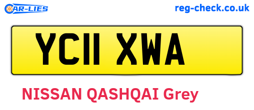 YC11XWA are the vehicle registration plates.