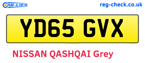 YD65GVX are the vehicle registration plates.