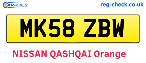 MK58ZBW are the vehicle registration plates.