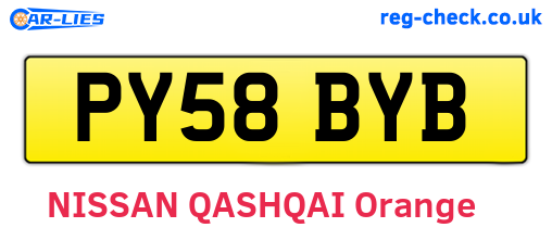 PY58BYB are the vehicle registration plates.