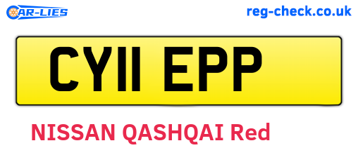 CY11EPP are the vehicle registration plates.