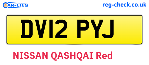 DV12PYJ are the vehicle registration plates.