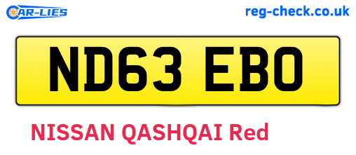ND63EBO are the vehicle registration plates.