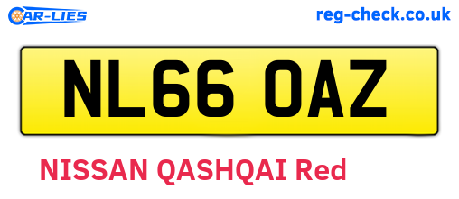 NL66OAZ are the vehicle registration plates.