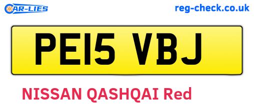 PE15VBJ are the vehicle registration plates.