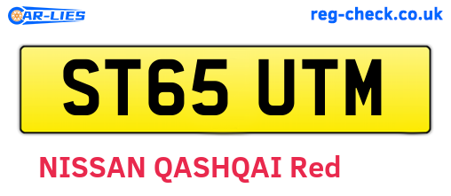 ST65UTM are the vehicle registration plates.
