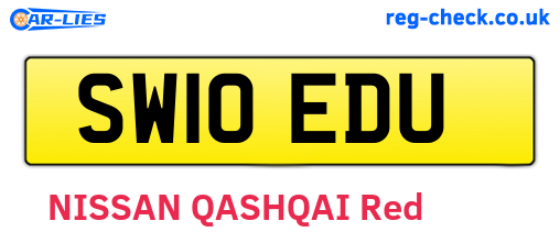 SW10EDU are the vehicle registration plates.