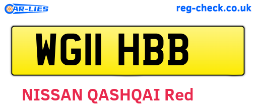 WG11HBB are the vehicle registration plates.