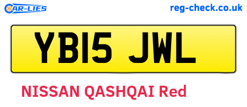 YB15JWL are the vehicle registration plates.