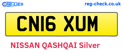 CN16XUM are the vehicle registration plates.