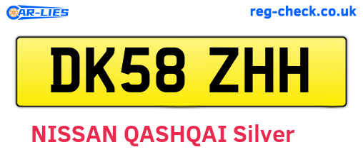 DK58ZHH are the vehicle registration plates.