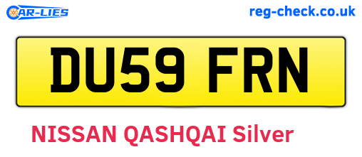 DU59FRN are the vehicle registration plates.