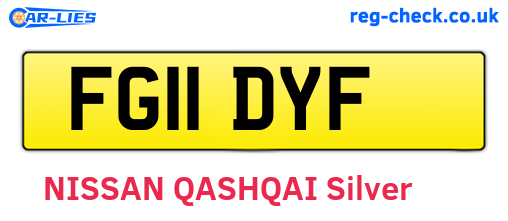 FG11DYF are the vehicle registration plates.