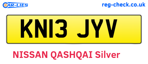 KN13JYV are the vehicle registration plates.