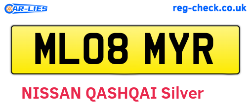 ML08MYR are the vehicle registration plates.