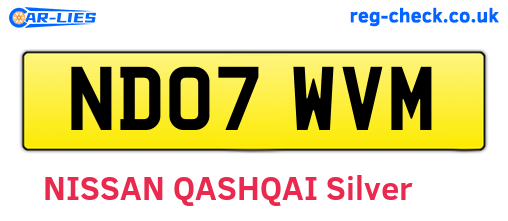 ND07WVM are the vehicle registration plates.