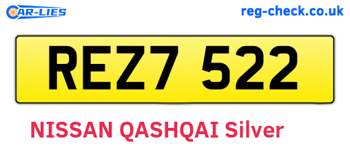 REZ7522 are the vehicle registration plates.