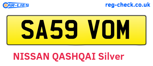 SA59VOM are the vehicle registration plates.