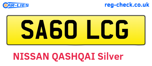 SA60LCG are the vehicle registration plates.