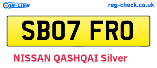 SB07FRO are the vehicle registration plates.