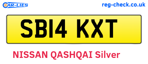 SB14KXT are the vehicle registration plates.