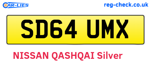 SD64UMX are the vehicle registration plates.
