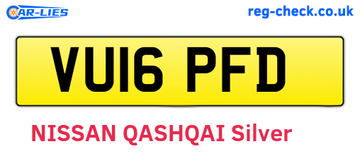 VU16PFD are the vehicle registration plates.