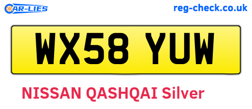 WX58YUW are the vehicle registration plates.