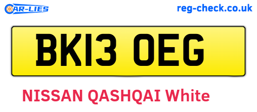 BK13OEG are the vehicle registration plates.