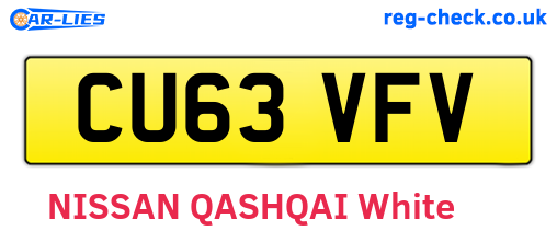 CU63VFV are the vehicle registration plates.