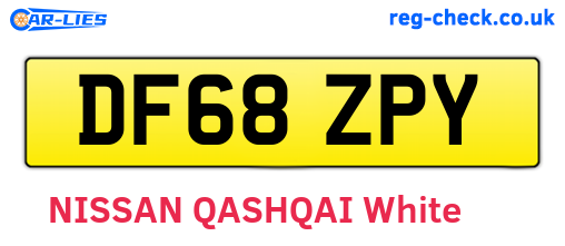 DF68ZPY are the vehicle registration plates.