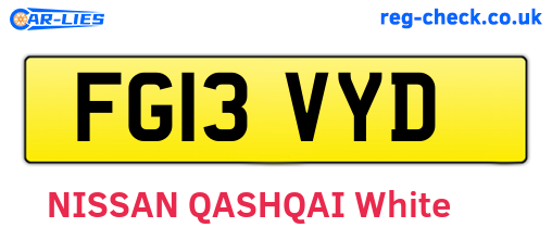 FG13VYD are the vehicle registration plates.