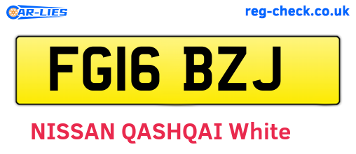 FG16BZJ are the vehicle registration plates.