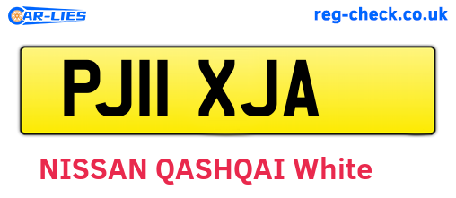 PJ11XJA are the vehicle registration plates.
