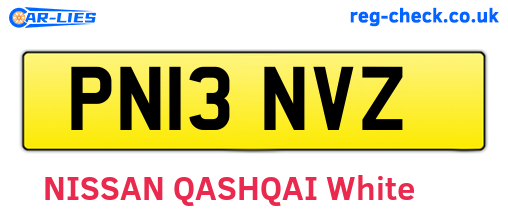 PN13NVZ are the vehicle registration plates.