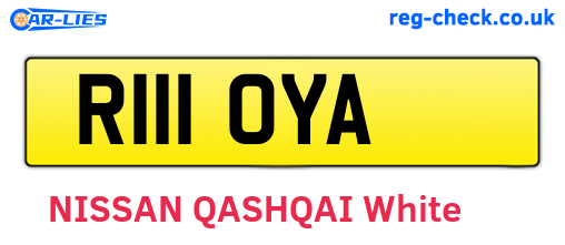 R111OYA are the vehicle registration plates.