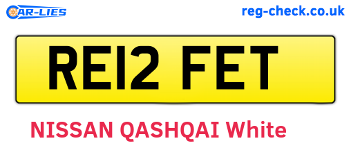 RE12FET are the vehicle registration plates.