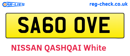 SA60OVE are the vehicle registration plates.
